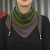 Bufanda Triangular de Punto con Botón Magnético Multifuncional Bicolor Versátil de Punto Cálida para Proteger el Cuello Estilo Extranjero con Pequeñas Flores