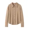 Nuevo Suéter de Cachemir 100% Puro para Mujer Otoño/Invierno, Cárdigan de Punto con Cuello, Abrigo de Moda, Cómodo y Elegante para Viajar