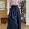 Calça Wide Leg Estilo Old Money Primavera/Verão 2026 para Mulheres, Calça Casual de Cintura Alta Emagrecedora, Comprimento no Chão, Com Cinto, Cor Sólida