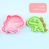 Molde para Galletas 3D Serie Pequeño Dinosaurio con Molde Cortador de Presión Tridimensional Realista, Imprescindible para Hornear