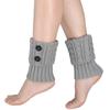 Calcetines de punto transfronterizos lana cálidos cubrepiernas con vuelta otoño e invierno botones de torsión de 8 caracteres botines cortos cubrepiés