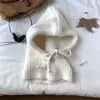 Gorro Pasamontañas Estilo Coreano para Mujer, Combinación de Bufanda y Gorro para Otoño e Invierno, Gorro de Lana Tejido, Cálido Gorro Lei Feng Protector de Orejas