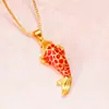 Arena de terciopelo Oro Pez Koi Imitación 3D Duro Colgante de Pez Dorado para Mujer Cobre Chapado en Oro Moda Imitación Cloisonné Colgante de Sirena