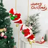 Papai Noel Escalador de Contas Musicais Escada de Paraquedas Decoração de Janela de Natal Pingente Presente
