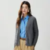 Cardigan de Cashmere com Trança Gola V Estilo Preguiçoso Suave para Mulheres Fechamento com Botões Suéter Espessado Versátil Peça de Roupa Externa Estilosa