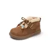 Zapatos para niñas, zapatos de algodón marca Birken para niños, nuevo estilo de invierno 2026, botas de nieve suaves con suela flexible para niñas pequeñas, zapatos peludos