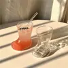 Estilo Ins Popular Creativo Botas Taza de Vidrio Transparente Personalizada para Jugo Bebida Cerveza Tendencia Taza para Café Bebida Fría
