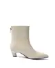 Botas curtas femininas estilo coreano, bico fino, zíper traseiro, novas botas de outono e inverno, salto médio, couro genuíno, cano curto, caimento justo, tamanho 40