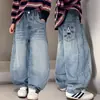 Calças de Primavera para Meninos 2026 Novo Estilo para Crianças Maiores, Calças Longas Esportivas Jeans para Meninos Primavera e Outono