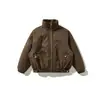Rumen Meng Estilo Japonés Cuello Alto Marca de Moda Piloto Casual Chaqueta de Algodón para Hombre Invierno Engrosada Cálida Chaqueta de Trabajo Ropa Casual de Algodón