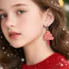 Pendientes de Árbol de Navidad de Colores Mixtos Rojo y Verde Estilo Primera Navidad de Niña Perla Transfronteriza Lindos Pendientes para Niñas Joyería