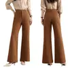 Elegantes pantalones de pierna ancha acampanados de cintura alta para mujer, nuevo estilo de otoño, adelgazantes, versátiles, pantalones casuales de campana fluidos