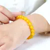 Ágata Amarillo Natural Redondo Cuentas Sueltas Individuales Pulsera DIY Cuentas para Pulsera Cuentas Budistas Collar Calcedonia Amarilla Espaciadores Accesorios