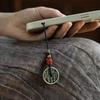Cordão de Celular de Ouro Areia Francês Antigo Cabacinha Fulu Requintado Curto Corrente de Celular Pingente Seguro Sortudo Chaveiro Masculino e Feminino