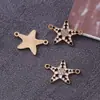 Estrella de Mar Pentagonal de Diamante Accesorios Metálicos Anillos Dobles Florales Accesorios Pulsera DIY Accesorios de Cuentas en stock Al por mayor
