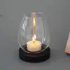 Suporte de Vela de Vidro Ornamento Estilo Chinês Suporte de Vela Redondo para Aromaterapia Jantar à Luz de Velas Recipiente para Velas Tampa de Vidro Atmosfera Romântica