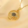 Colgante de collar con ojo de diablo de circonita colorida de moda para mujer Estilo Ins Versátil Temperamento Joyería de ojo electrochapada Moderna
