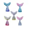 Pinza para el Pelo de Sirena Cola de Pez Degradado de Lentejuelas Goma para el Pelo Encanto para Zapatos Imán para Nevera Accesorios de Resina Pegamento Cremoso DIY
