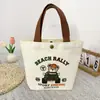 Bolsa de Tote para Estudiante Bolsa de Lona para Almacenamiento Bolsa Portátil de Lona con Oso Bolsa Versátil para Box de Almuerzo para Oficinista