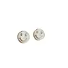 Brincos Minimalistas Estilo Coreano Prata de Lei S925 Redondo Resina Rosto Sorridente Tachas Estilo Ins Design de Nicho para Mulheres