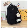 Nova mochila lisa para meninas, mochila escolar leve e protetora da coluna, mochila de grande capacidade para estudantes do ensino médio