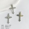 Colgante de aleación con forma de cruz de rosa, diseño de amor dulce y fresco, colección de accesorios de bricolaje, pulsera y collar hechos a mano.