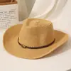 Sombrero de Paja Plegable Británico Transpirable Parasol Pesca Sombrero de Ala Ancha Sombrero Grande de Mezclilla para Hombre Moda de Verano para Exteriores