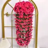 Decoração de Videira Roxa Violeta para Pendurar na Parede Flor de Seda Arranjo de Casamento Videira de Flores Pendurada na Parede Flor Artificial de Plástico