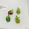 Estilo Pastoral Chino Pendientes Personalizados de Uva Chapados en Cobre Oro Real Elegantes Versátiles Pendientes de Plata 925 con Aguja de Calcedonia Ágata para Mujer