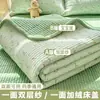 Juego de cama de tres piezas Clase A con un lado de gasa de doble capa y el otro de terciopelo para bebé, estilo sábana individual, incluye una manta, protector de colchón y colchoneta para colchón