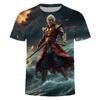 Camiseta de Manga Curta 2024 Hot Black Myth Goku Jogo Envolvente 2024 Verão Nova Solta Americana Masculina 3D
