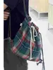 Mochila de Cuadros Estilo Coreano, Mochila Grande de Gran Capacidad para Viajes Diarios, Estilo Nuevo Casual Diario Sencillo, Bolsa de Cordón Retro Perezosa