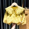 Camisa de Manga Larga para Niña 2026 Primavera Nueva Algodón Delgado Top Elegante Manga de Linterna Princesa Versátil Camisa Base Moderna