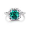 Anillo de plata esterlina S925 con corte esmeralda y corte pagoda para mujer, con diamantes de alto carbono y circonitas de color, tesoros que tiemblan, explosiones en vivo, venta al por mayor