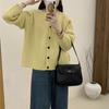 Cárdigan de Punto con Cuello en V Estilo Retro Perezoso para Mujer, Nuevo Suéter Chaqueta de Manga Larga Holgado de Gama Alta para Otoño e Invierno