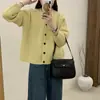 Cárdigan de Punto Retro Suave y Ceroso Estilo Perezoso Cuello en V para Mujer Otoño e Invierno Suéter Delgado de Gama Alta de Manga Larga Chaqueta para Mujer