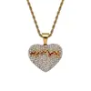 Collar Europeo y Americano Transfronterizo Forma de Corazón Grieta de Desamor Colgante Personalidad de Pareja Hip Hop Joyería Callejera Collar