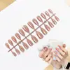 Uñas Postizas de Almendra Hechas a Mano Ojo de Gato Hecho a Mano 24 Piezas Desmontables Pre-hechas Puntas para Uñas Portátiles para DIY