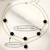 Moda Creativa Europea y Americana Nuevo Conjunto de Collar de Flor de Cinco Pétalos Conjunto de Collar de Flor de Cinco Hojas de la Suerte Venta al por Mayor