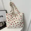 Bolso tote de pana a cuadros con diseño estampado, nuevo estilo 2026, gran capacidad, bolso de hombro de lona y pana