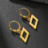 Pendientes de Acero Inoxidable de Lujo Ligero para Mujer, Estilo Personalizado, Pendientes Poligonales Geométricos, Simples Elegantes, Pendientes de Corazón, Gama Alta