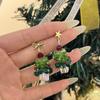 Atmosfera completa ~ Super Flash Árvore de Natal Brincos de orelha femininos Outono e inverno Requintado Avançado Brincos de orelha elegantes