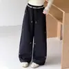 Pantalones de Chándal para Niñas Primavera y Otoño 2026 Nuevos Casual Estilo Coreano Niños Medianos y Grandes Bordado de Lazo Pantalones de Pierna Ancha Transfronterizo