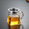 Tetera de vidrio de borosilicato alto Juego de té Kung Fu Tetera de acero inoxidable con colador Tetera de vidrio resistente al calor Tetera cuadrada pequeña