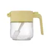 Botella de Vidrio para Condimentos Doméstica con Cuchara Salero de Cocina Frasco Sellado Caja de Almacenamiento Combinada para Condimentos MSG a Prueba de Humedad