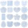 Moldes de Resina de Cristal para Rompecabezas de Corazón para Pareja y Otras Formas, Moldes de Silicona para Broches en Forma de Corazón, Resina, Etc.