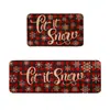 Alfombrillas de Navidad transfronterizas, lavables y fáciles de limpiar, absorbentes y antideslizantes, juego de alfombrillas de cocina de terciopelo de cristal