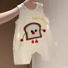 Mono de Verano con Hombros Anchos Ropa de Bebé Sin Mangas Delgado Lindo Pelele Traje de Gateo para Recién Nacidos Conjunto de Verano