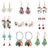 Brincos de Natal Laço Sino Liga Árvore de Natal Papai Noel Conjunto Combinado Brincos de Natal