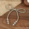 Accesorios de lazo de cuentas plateadas estilo coreano, accesorios para el cabello hechos a mano con cuentas, materiales de decoración para bolsos, materiales de adorno para zapatos al por mayor